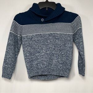Kids Marled Shawl Collar Sweater Commerce Blue Navy Cotton Blend Size 6 Boy's